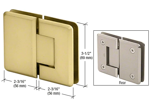 Glass to Glass Shower Door Hinge 180°: Pinnacle 180, Satin Brass – CRL P1N180SB