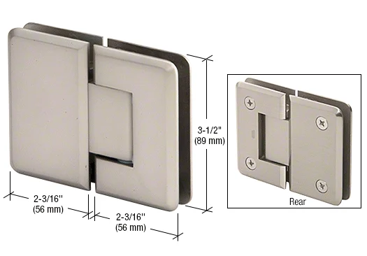 Glass to Glass Shower Door Hinge 180°: Pinnacle 180, Satin Nickel – CRL P1N180SN