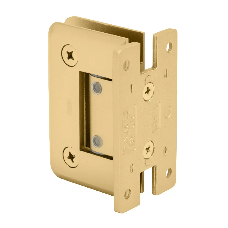 Shower Door Hinge: Pinnacle 337 Adjustable Wall Mount, H Back Plate, Satin Brass – CRL P1N337SB, photo 3