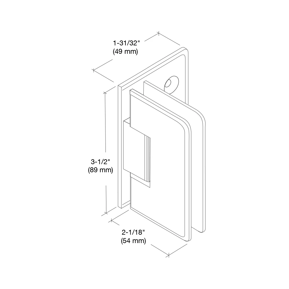 Shower Door Hinge: Pinnacle 344 Adjustable, Offset Back Plate, Oil Rubbed Bronze – CRL P1N3440RB, photo 3