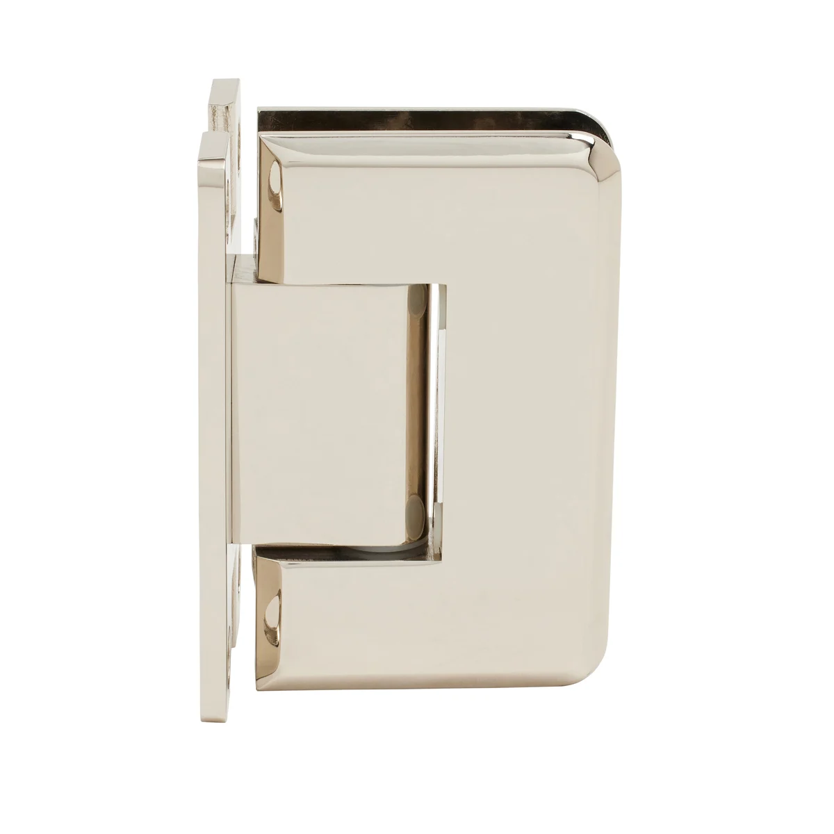 Shower Door Hinge: Pinnacle 537 5° Pre-Set Wall Mount, H Back Plate, Polished Nickel – CRL P1N537PN