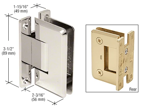 Shower Door Hinge: Pinnacle 537 5° Pre-Set Wall Mount, H Back Plate, Polished Nickel – CRL P1N537PN, photo 2