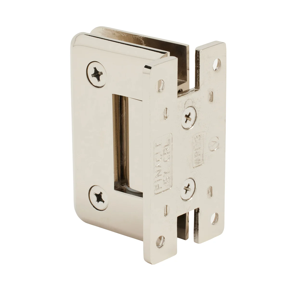 Shower Door Hinge: Pinnacle 537 5° Pre-Set Wall Mount, H Back Plate, Polished Nickel – CRL P1N537PN, photo 3