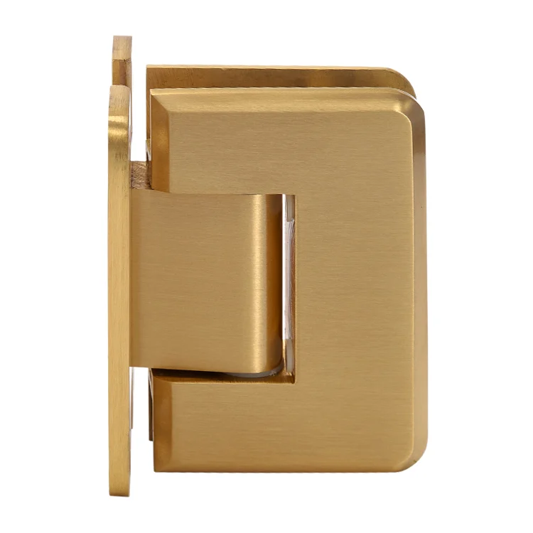 Shower Door Hinge: Pinnacle 537 5° Pre-Set Wall Mount, H Back Plate, Satin Brass – CRL P1N537SB