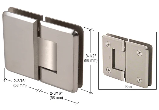 Glass to Glass Shower Door Hinge 180°: Pinnacle 580 5° Pre-Set, Brushed Nickel – CRL P1N580BN, photo 2