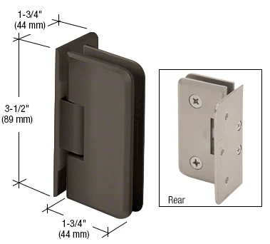 Shower Door Hinge: Petite 044 Wall Mount, Offset Back Plate, Oil Rubbed Bronze – CRL PET0440RB, photo 2