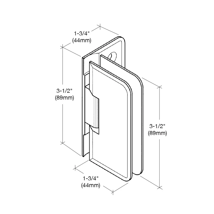 Shower Door Hinge: Petite 044 Wall Mount, Offset Back Plate, Brushed Nickel – CRL PET044BN, photo 4