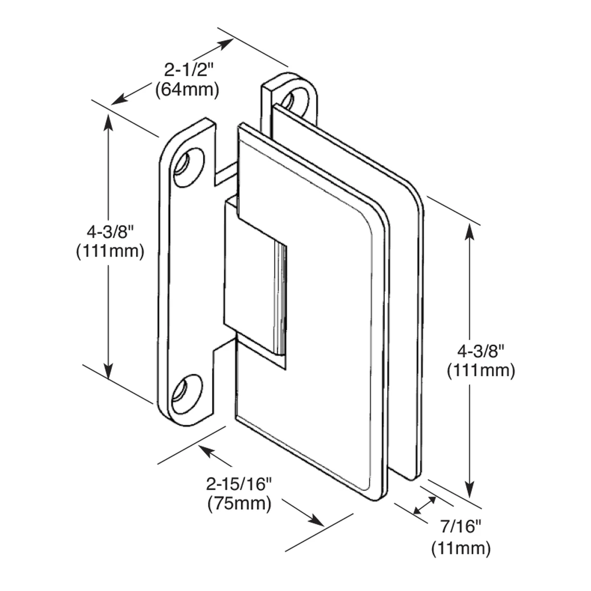 Shower Door Hinge: Plymouth 037 Wall Mount, H Back Plate, Oil Rubbed Bronze – CRL PLY0370RB, photo 4