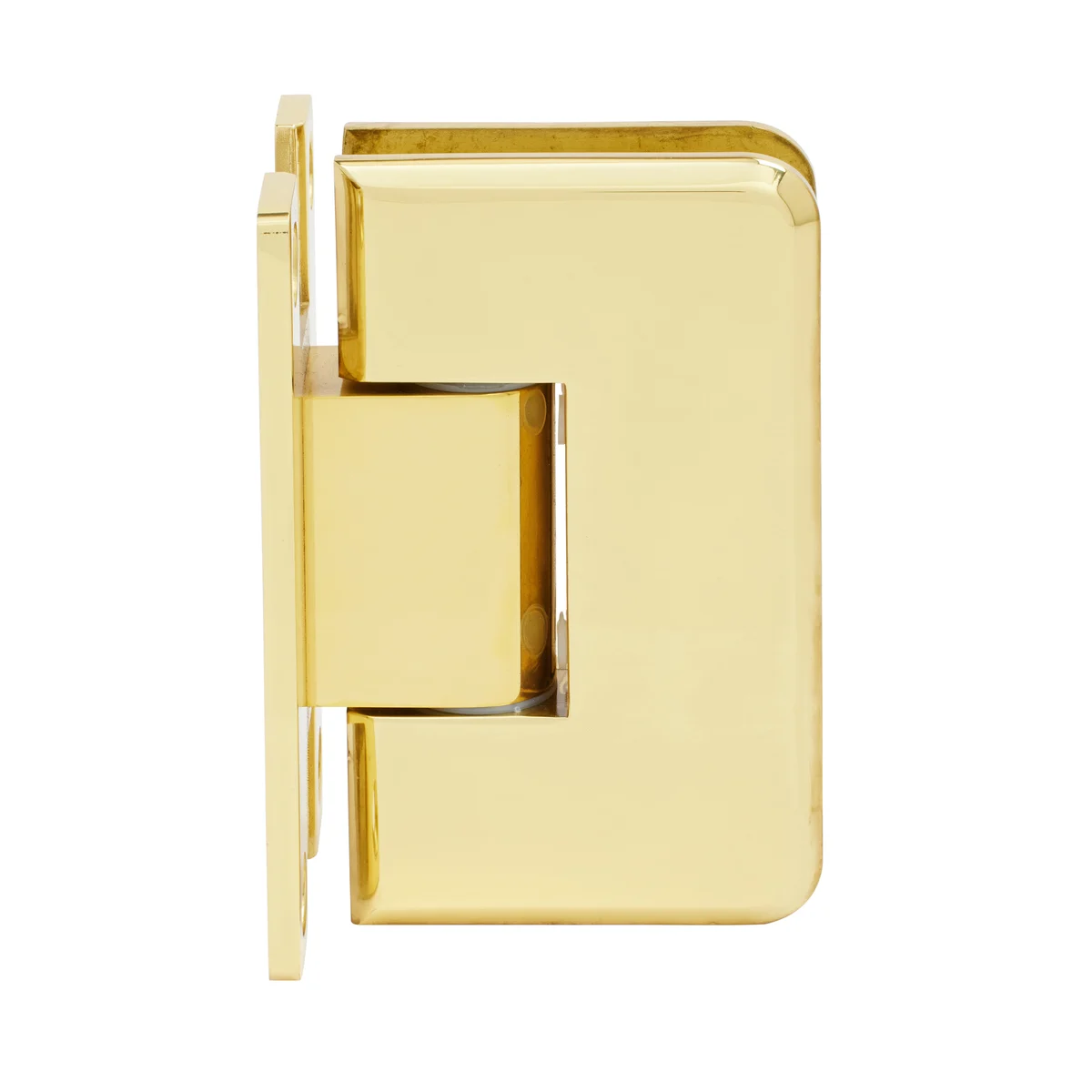 Shower Door Hinge: Plymouth 037 Wall Mount, H Back Plate, Polished Brass – CRL PLY037BR