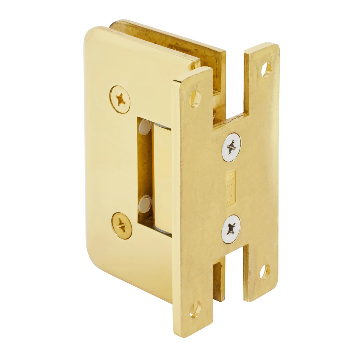 Shower Door Hinge: Plymouth 037 Wall Mount, H Back Plate, Polished Brass – CRL PLY037BR, photo 3