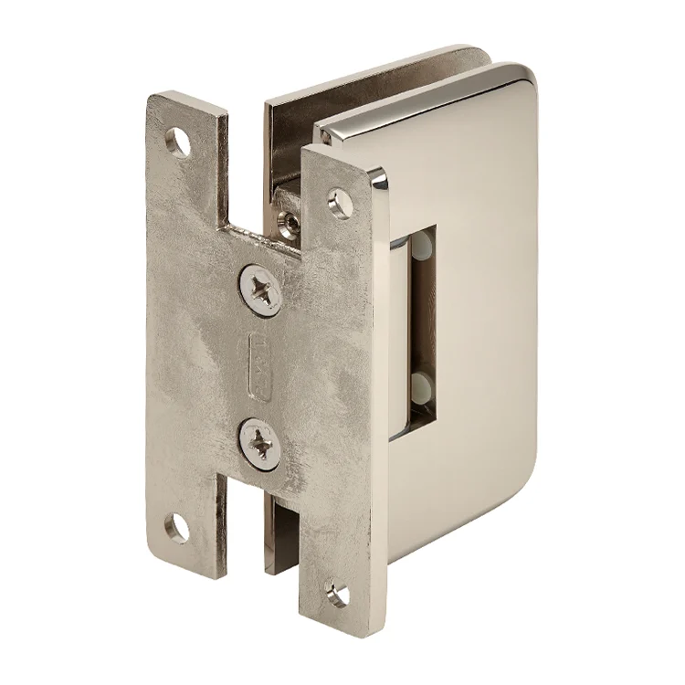 Shower Door Hinge: Plymouth 037 Wall Mount, H Back Plate, Polished Nickel – CRL PLY037PN, photo 3