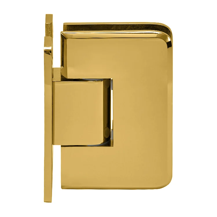 Shower Door Hinge: Plymouth 037 Wall Mount, H Back Plate, Unlacquered Brass – CRL PLY037ULBR