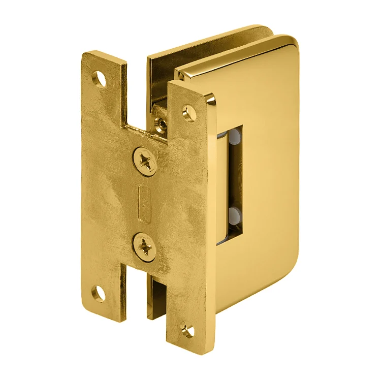 Shower Door Hinge: Plymouth 037 Wall Mount, H Back Plate, Unlacquered Brass – CRL PLY037ULBR, photo 3