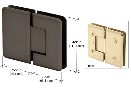 Glass to Glass Shower Door Hinge 180°: Plymouth 180, Oil Rubbed Bronze – CRL PLY1800RB, photo 2