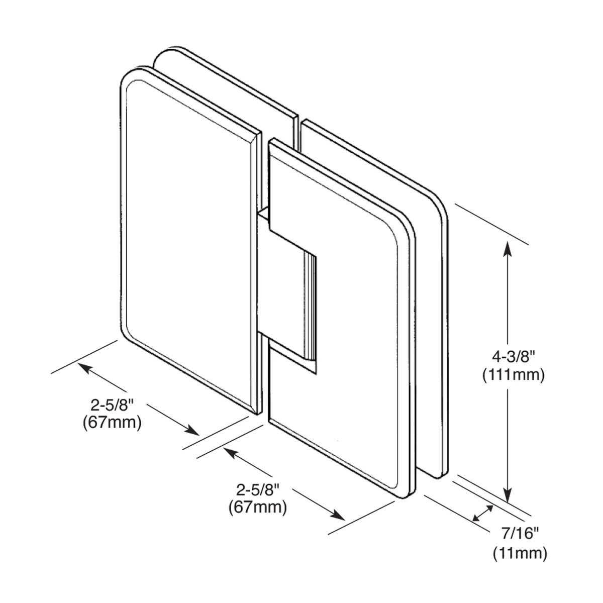 Glass to Glass Shower Door Hinge 180°: Plymouth 180, Oil Rubbed Bronze – CRL PLY1800RB, photo 4
