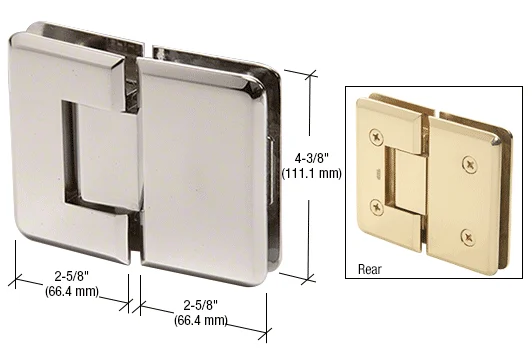 Glass to Glass Shower Door Hinge 180°: Plymouth 180, Polished Nickel – CRL PLY180PN, photo 2