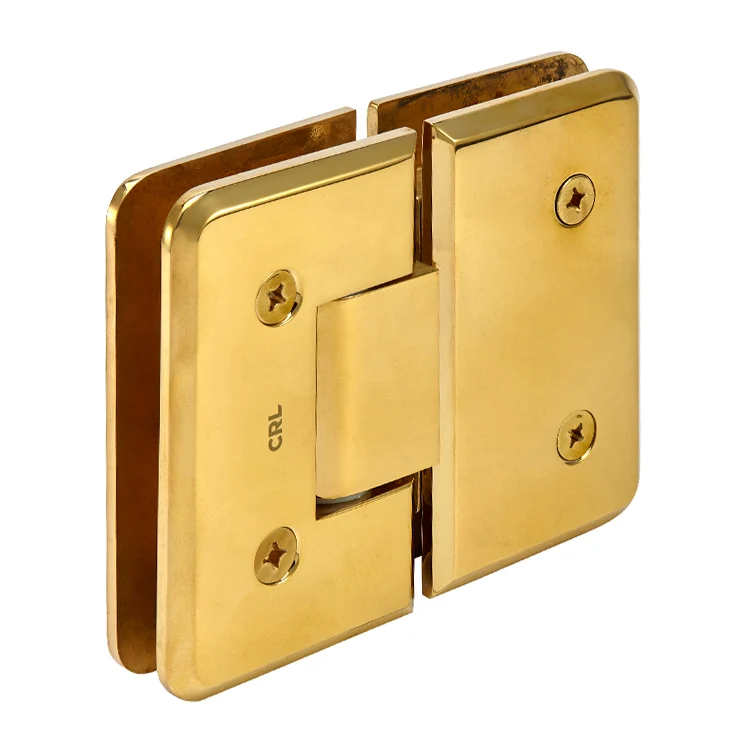 Glass to Glass Shower Door Hinge 180°: Plymouth 180, Unlacquered Brass – CRL PLY180ULBR, photo 3
