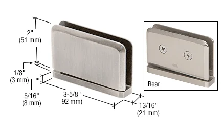 Pivot Shower Door Hinge: Prima 01 #1 Pin, Top Left or Bottom Right, Brushed Nickel – CRL PPH0151BN, photo 2