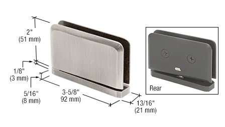 Pivot Shower Door Hinge: Prima 01 #2 Pin, Top Right or Bottom Left, Brushed Nickel – CRL PPH0152BN, photo 2