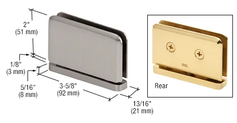Pivot Shower Door Hinge: Prima 01 Top or Bottom Mount, Brushed Nickel – CRL PPH01BN, photo 2