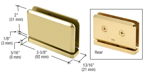 Pivot Shower Door Hinge: Prima 01 Top or Bottom Mount, Polished Brass – CRL PPH01BR, photo 2
