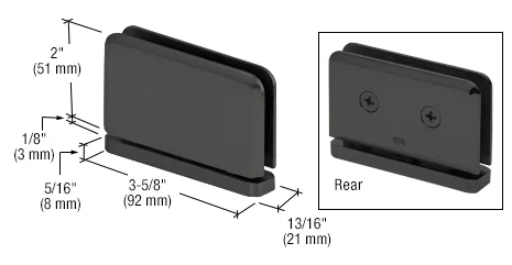 Pivot Shower Door Hinge: Prima 01 Top or Bottom Mount, Matte Black – CRL PPH01MBL, photo 2