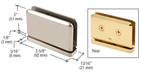 Pivot Shower Door Hinge: Prima 01 Top or Bottom Mount, Polished Nickel – CRL PPH01PN, photo 2