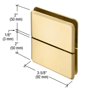 Pivot Shower Door Hinge: Prima 02 Glass to Glass Mount, Satin Brass – CRL PPH02SB, photo 2