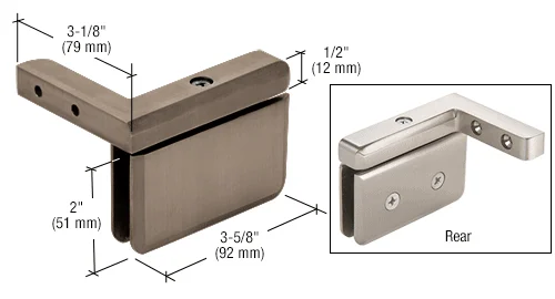 Pivot Shower Door Hinge: Prima 05 Left Hand Offset Mount, Brushed Bronze – CRL PPH05LBBRZ, photo 2