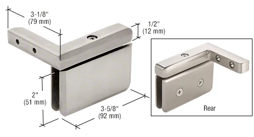 Pivot Shower Door Hinge: Prima 05 Left Hand Offset Mount, Brushed Nickel – CRL PPH05LBN, photo 2