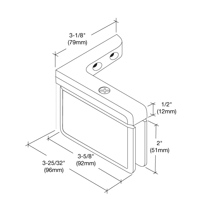Pivot Shower Door Hinge: Prima 05 Left Hand Offset Mount, Brushed Nickel – CRL PPH05LBN, photo 4
