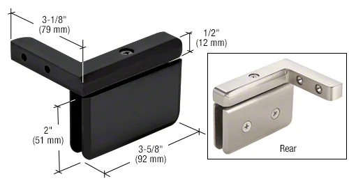 Pivot Shower Door Hinge: Prima 05 Left Hand Offset Mount, Matte Black – CRL PPH05LMBL, photo 2