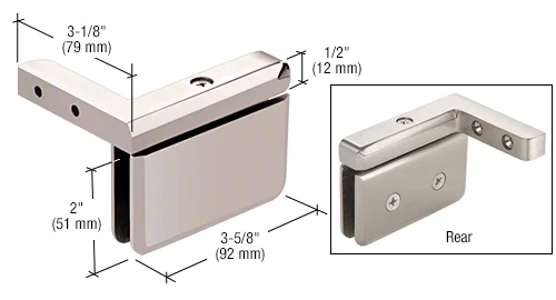 Pivot Shower Door Hinge: Prima 05 Left Hand Offset Mount, Polished Nickel – CRL PPH05LPN, photo 2