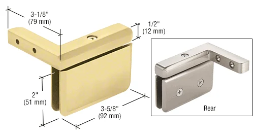 Pivot Shower Door Hinge: Prima 05 Left Hand Offset Mount, Satin Brass – CRL PPH05LSB, photo 2