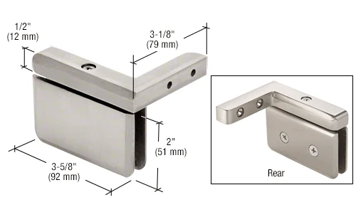 Pivot Shower Door Hinge: Prima 05 Right Hand Offset Mount, Brushed Nickel – CRL PPH05RBN, photo 2