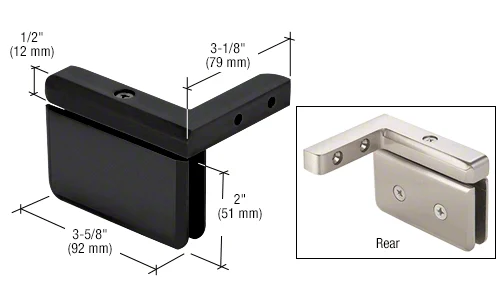 Pivot Shower Door Hinge: Prima 05 Right Hand Offset Mount, Matte Black – CRL PPH05RMBL, photo 2
