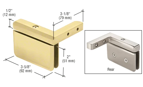 Pivot Shower Door Hinge: Prima 05 Right Hand Offset Mount, Satin Brass – CRL PPH05RSB, photo 2