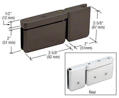 Pivot Shower Door Hinge: Prima Top or Bottom Mount with U-Clamp, Oil Rubbed Bronze – CRL PPH070RB, photo 2