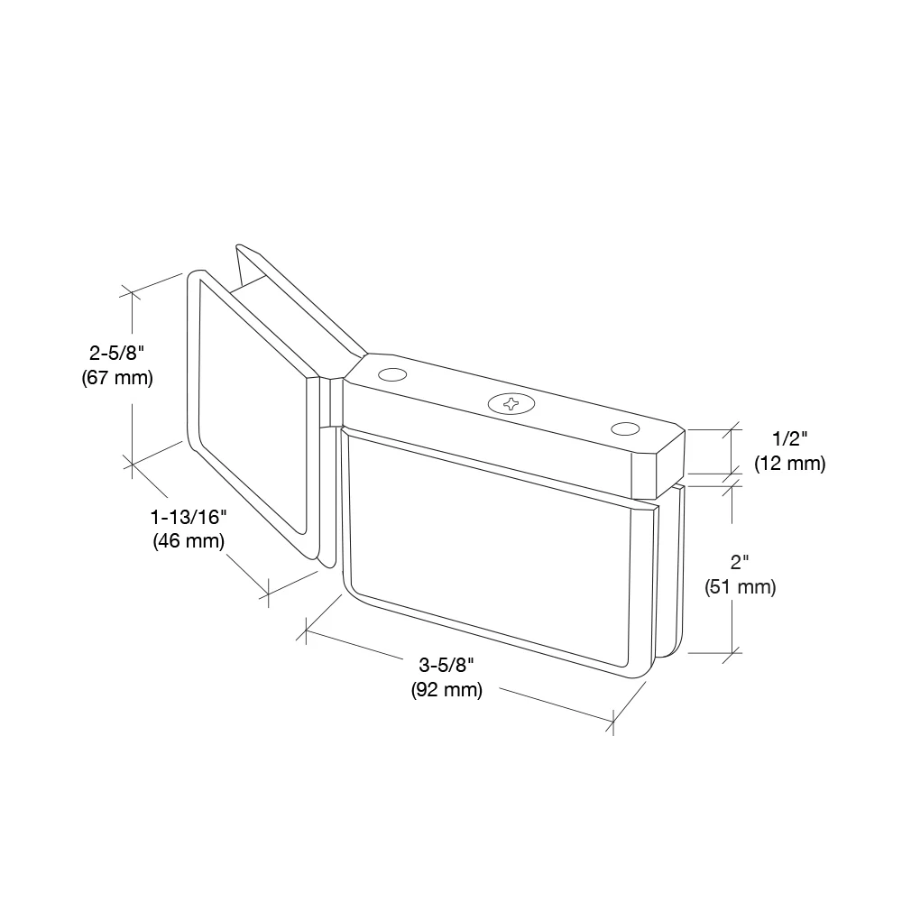 Pivot Shower Door Hinge: Prima Left Hand 135° with U-Clamp, Brushed Nickel – CRL PPH0735LBN, photo 3