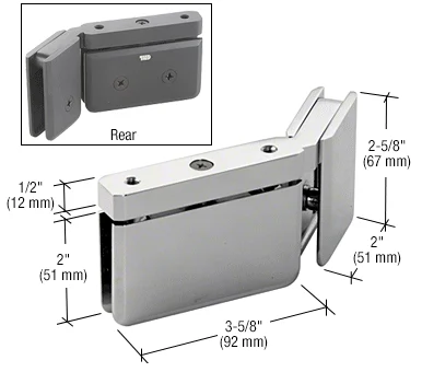 Pivot Shower Door Hinge: Prima Right Hand 135° with U-Clamp, Brushed Nickel – CRL PPH0735RBN, photo 2