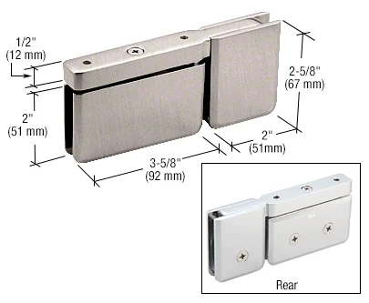 Pivot Shower Door Hinge: Prima Top or Bottom Mount with U-Clamp, Brushed Nickel – CRL PPH07BN, photo 2