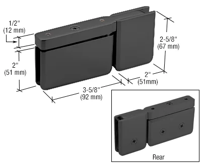 Pivot Shower Door Hinge: Prima Top or Bottom Mount with U-Clamp, Matte Black – CRL PPH07MBL, photo 2