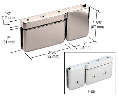 Pivot Shower Door Hinge: Prima Top or Bottom Mount with U-Clamp, Polished Nickel – CRL PPH07PN, photo 2