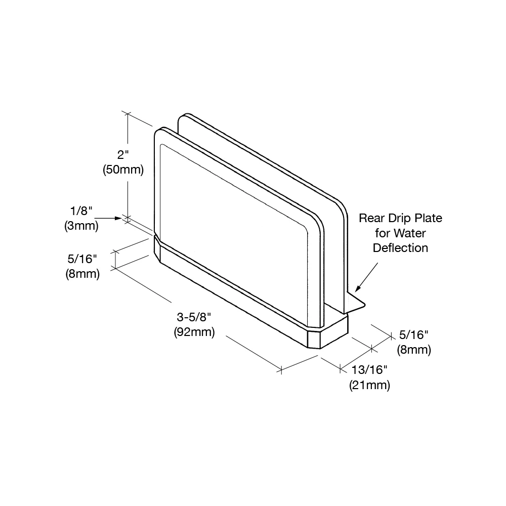 Pivot Shower Door Hinge: Prima with Rear Drip Plate, Oil Rubbed Bronze – CRL PPH080RB, photo 3