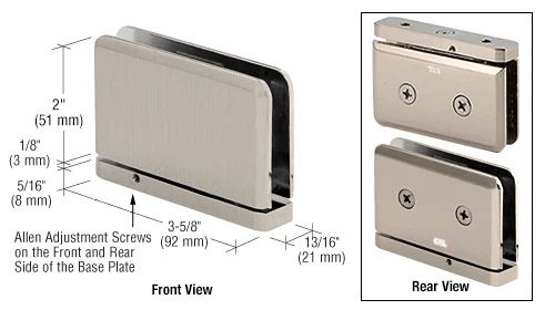 Pivot Shower Door Hinge: Prima 301 Adjustable Top or Bottom Mount, Brushed Nickel – CRL PPH301BN, photo 2