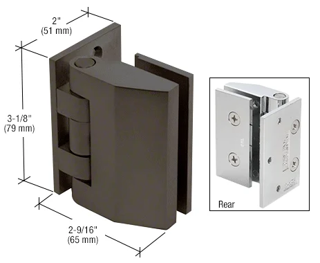 Shower Door Hinge: Regal 037 Wall Mount, Offset Back Plate, Oil Rubbed Bronze – CRL REG0370RB, photo 2