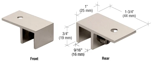 Shower Glass Ceiling Mount "Sleeve Over" Glass Clamp, Brushed Nickel – CRL S0GC01BN, photo 2
