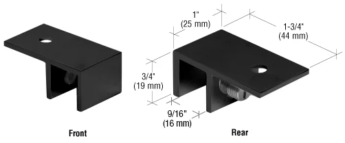 Shower Glass Ceiling Mount "Sleeve Over" Glass Clamp, Matte Black – CRL S0GC01MBL, photo 2