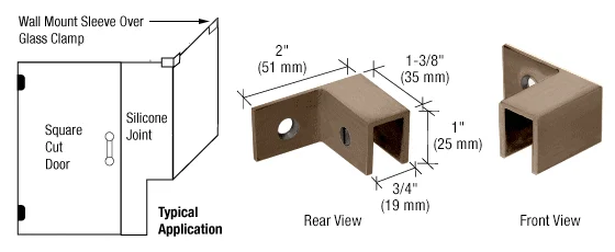 Shower Glass Right Hand "Sleeve Over" Wall Mount Glass Clamp, Brushed Bronze – CRL S0GC37RBBRZ