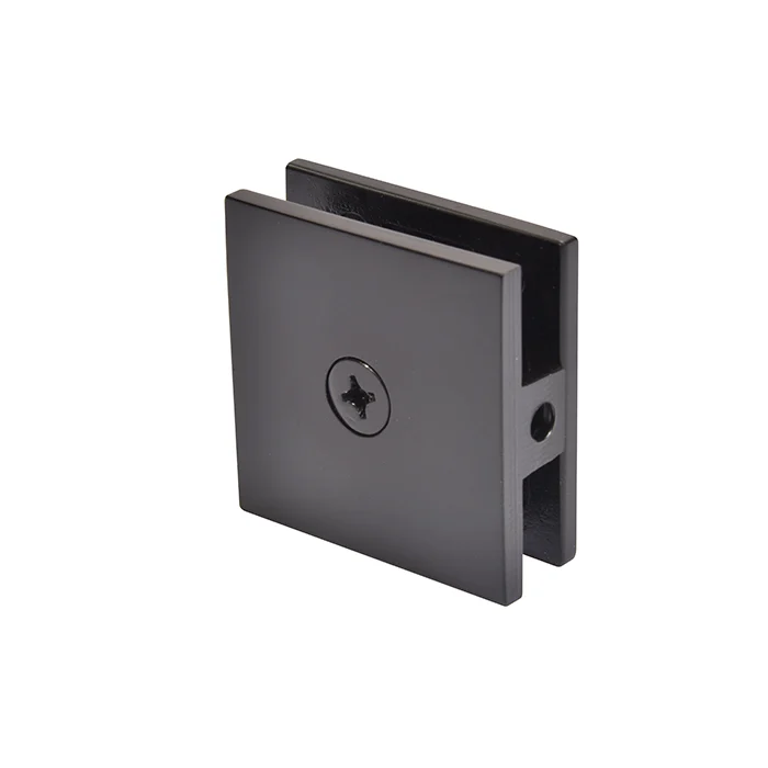 CRL Square Hole-in-Glass Fixed Panel U-Clamp, Oil Rubbed Bronze